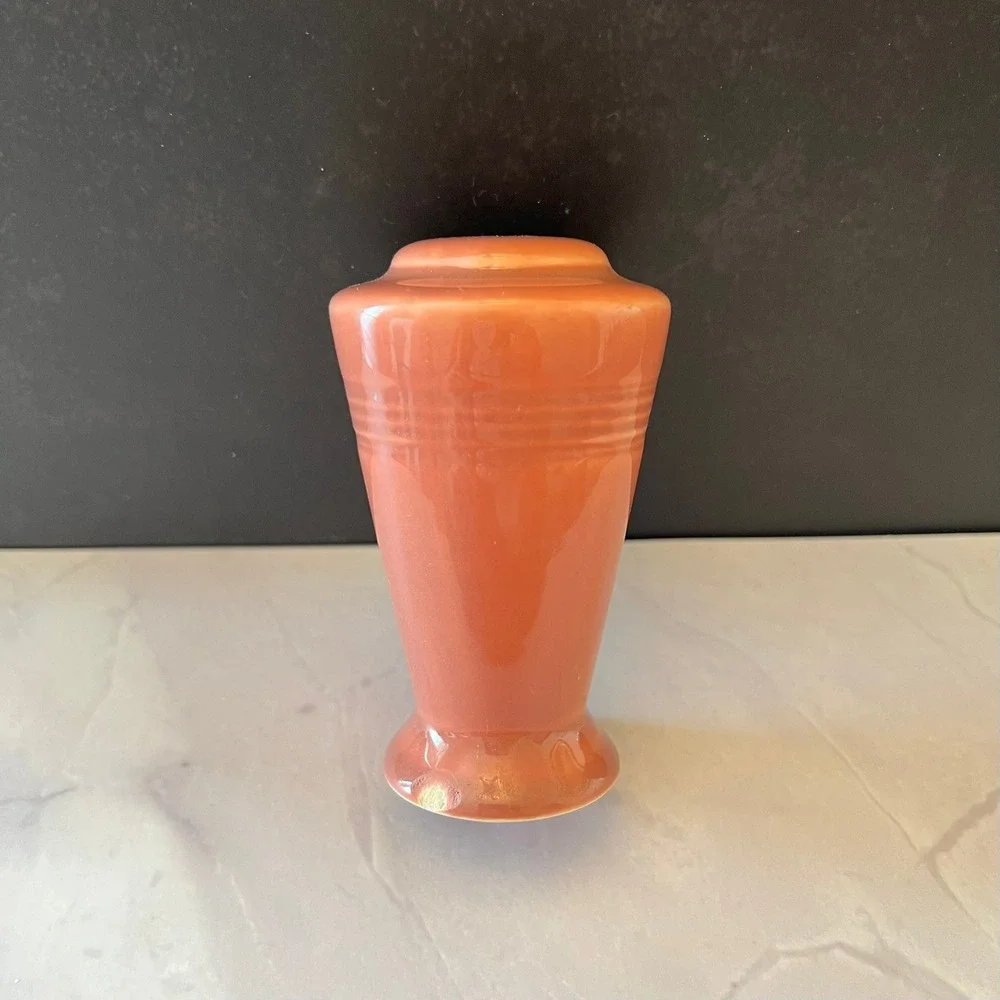 Fiesta Vintage Terracotta Orange Art Deco Style Ceramic Salt or Pepper Shaker